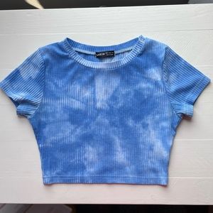 SHEIN Size Small Blue Tie Dye Crop Top